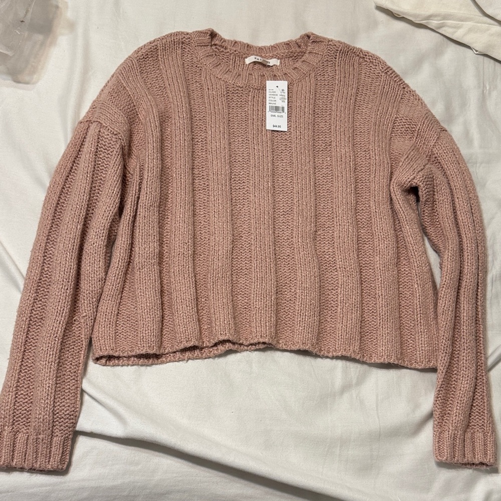 PacSun Blush Ribbed Knit Sweater
